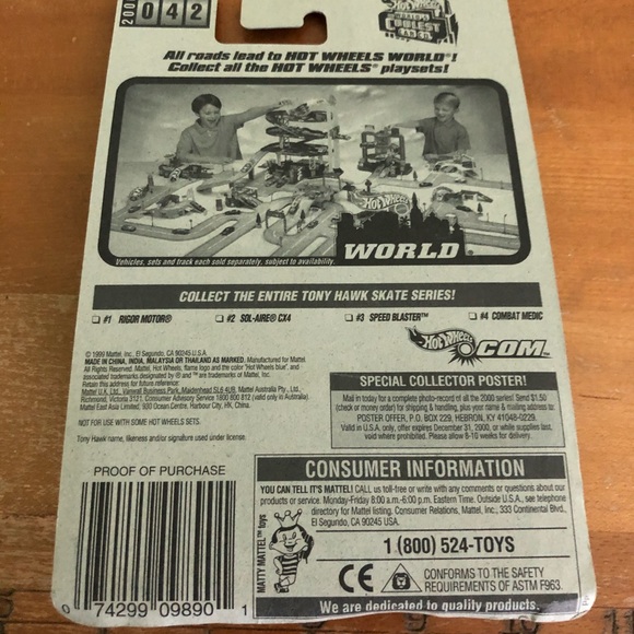 Vintage 🍋1999 Tony Hawk Skate series Hot Wheels - Picture 2 of 6